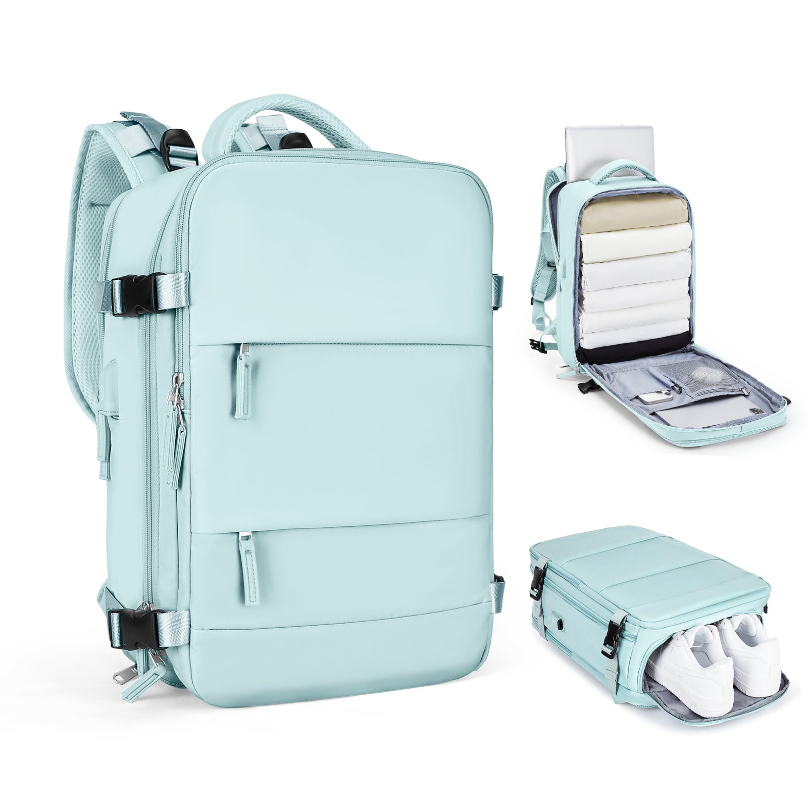 Rozšiřitelný cestovní batoh Solara Glide, 45 l, unisex palubní zavazadlo s přihrádkou na notebook