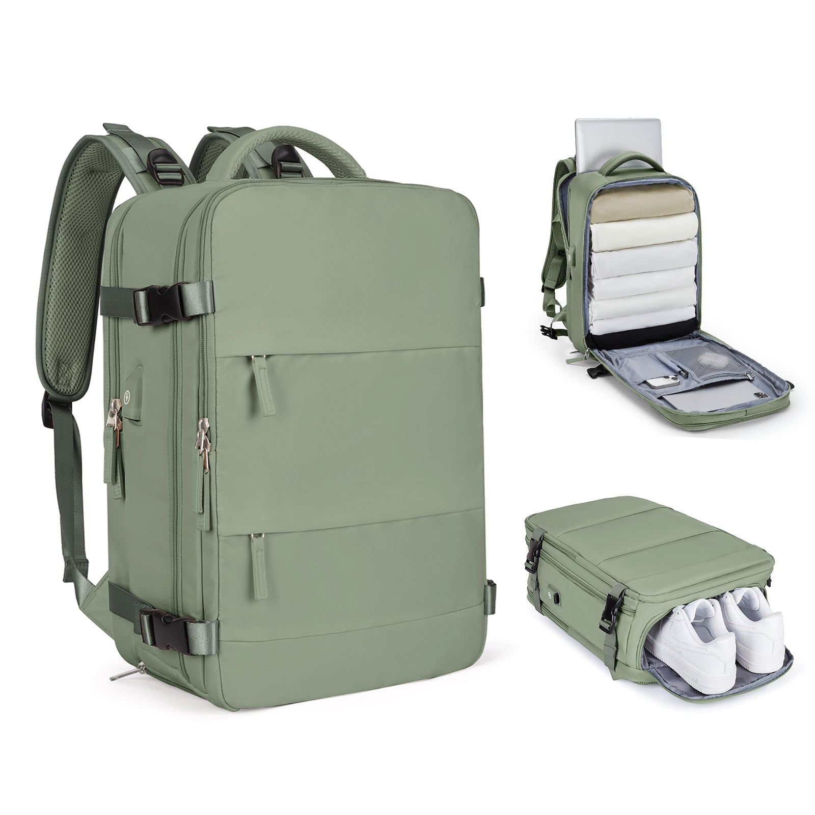 Rozšiřitelný cestovní batoh Solara Glide, 45 l, unisex palubní zavazadlo s přihrádkou na notebook