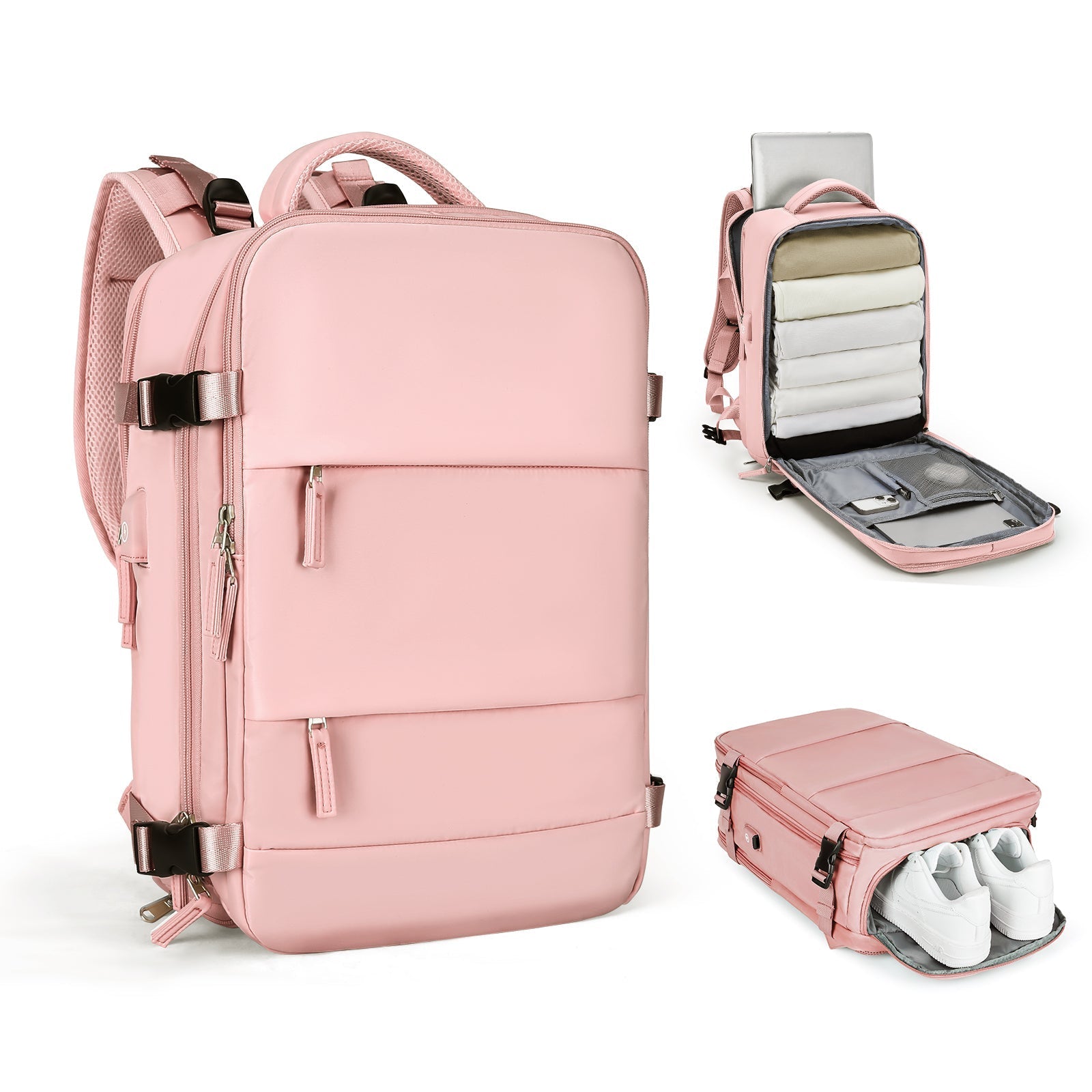 Rozšiřitelný cestovní batoh Solara Glide, 45 l, unisex palubní zavazadlo s přihrádkou na notebook
