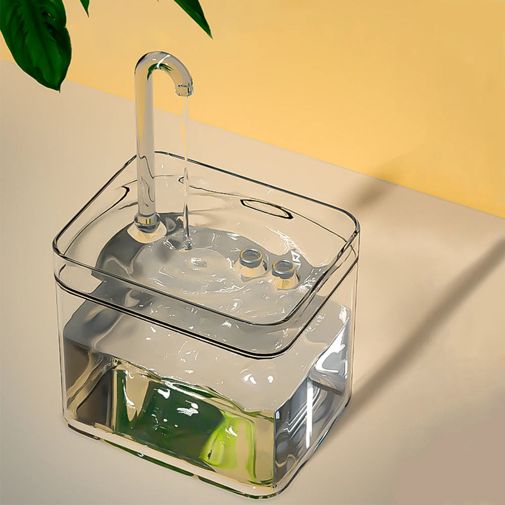Stille, automatisk vandfontæne til katte, 1,5 l tank med automatisk filter