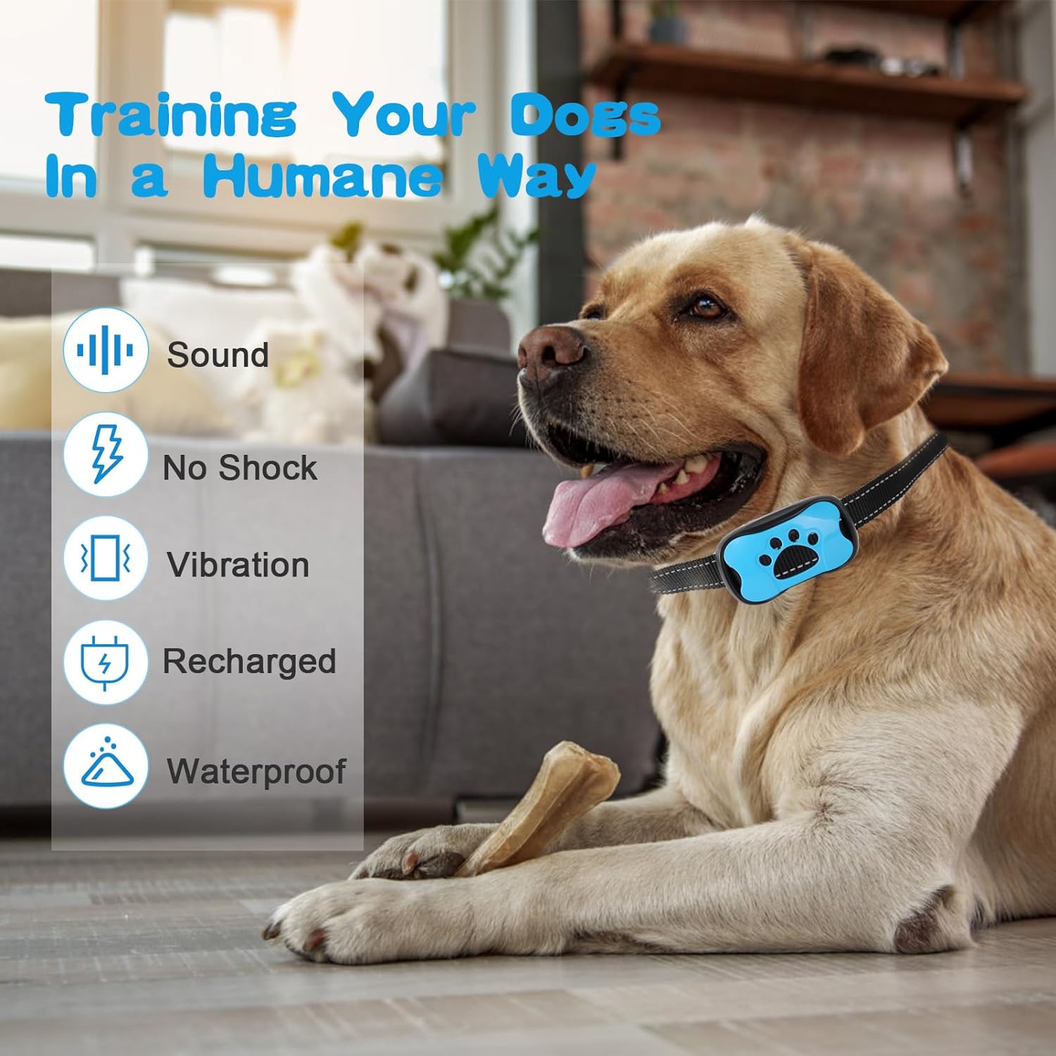 Collare antiabbaio intelligente per cani, senza scosse: beep e vibrazione, CalmPaw