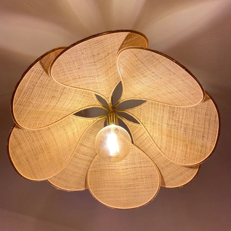 Gelaagde stoffen hanglamp, bloemmotief, Petalume
