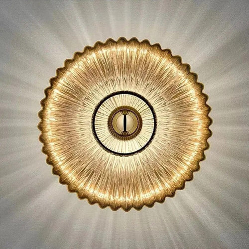 AeroLume Wall Sconce With Wave-Ripple Glass Shade, 3 Finishes