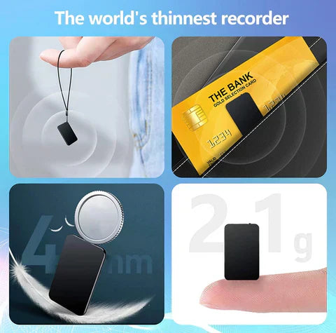 LyraPulse Mini digitální diktafon, 16 GB paměť, 50hodinová výdrž baterie