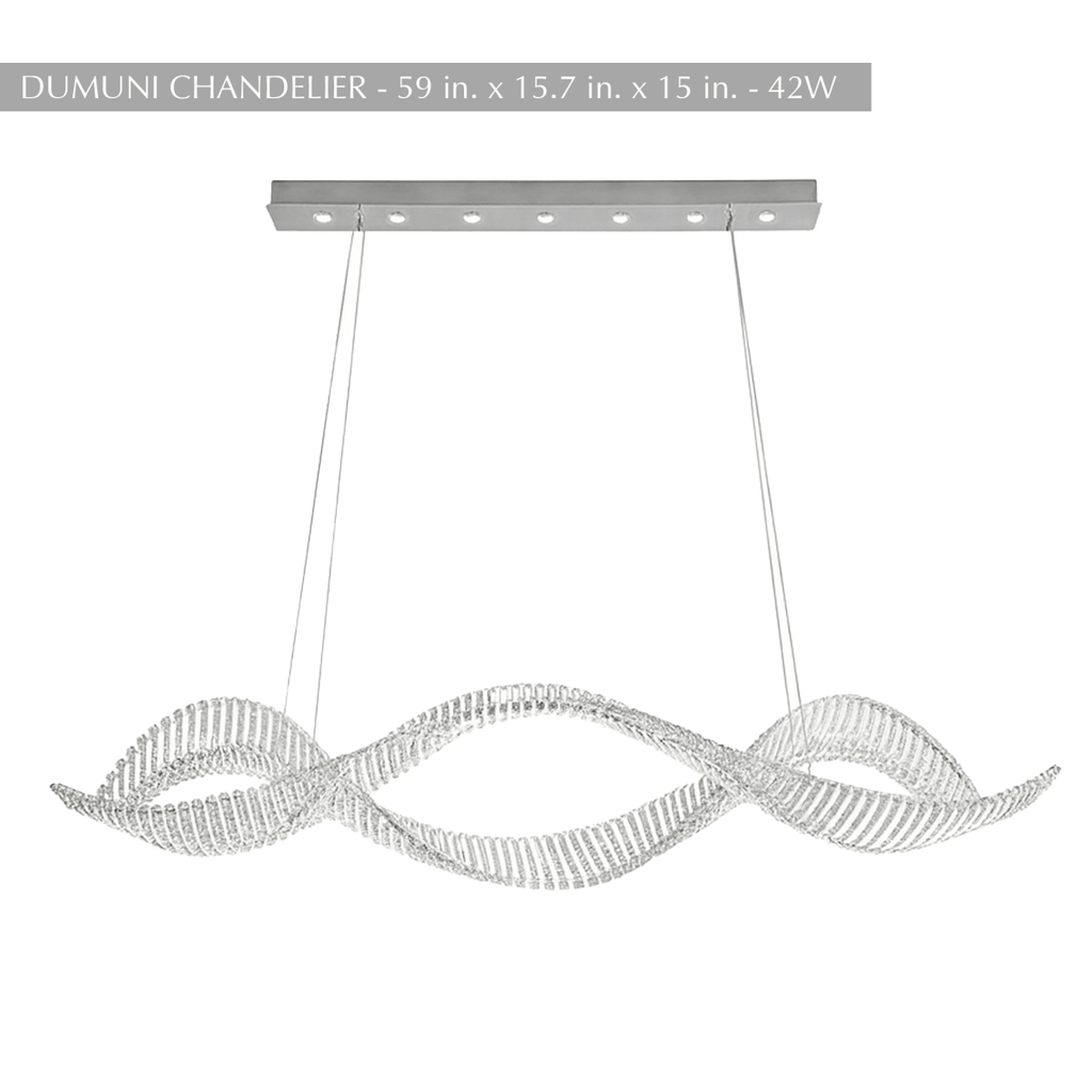 Undulating Crystal Arc Chandelier In Brushed Steel With Gold Or Chrome Finish