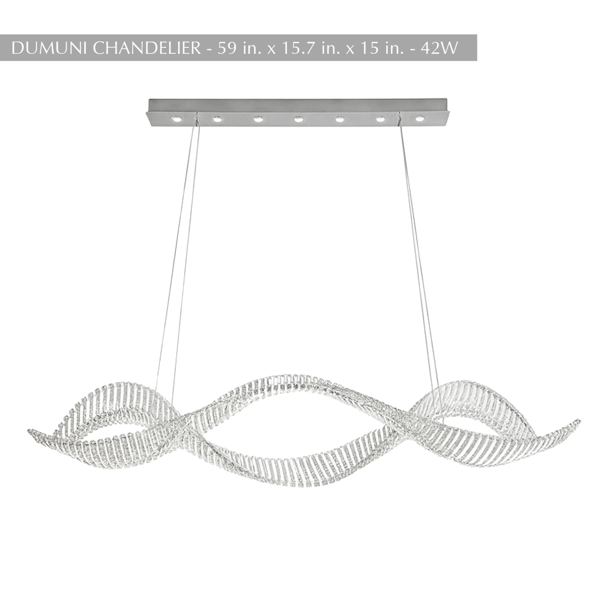 Undulating Crystal Arc Chandelier In Brushed Steel With Gold Or Chrome Finish