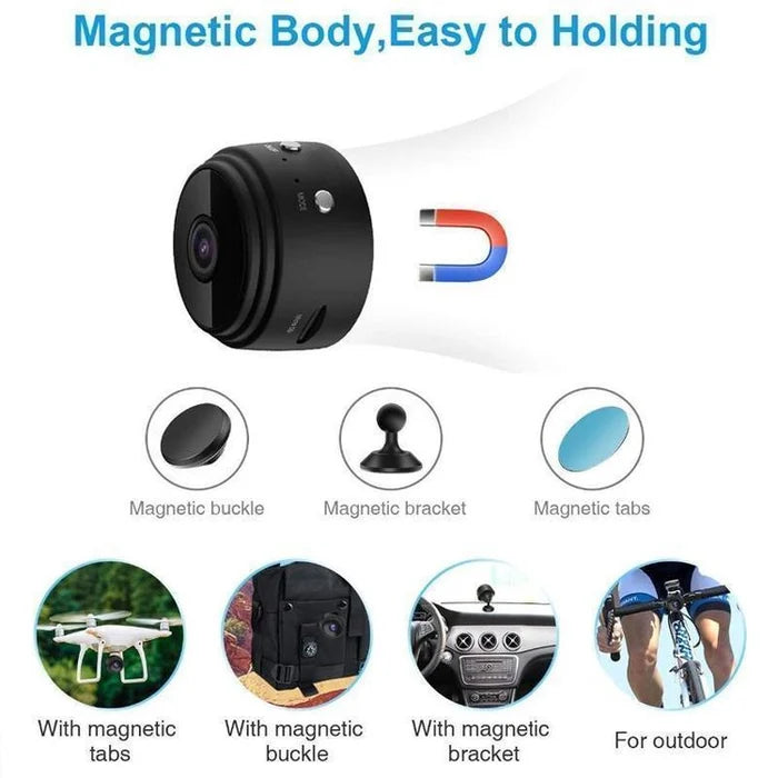 Portable 1080P WiFi Security Camera With Magnetic Mount