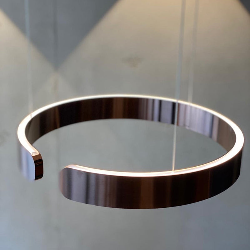 LyraHalo Pendant Light, Round Metal Design, Dimmable LED