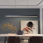 Lampa wisząca LED Nexis z liniową ramą, czarno-brązowe wykończenie