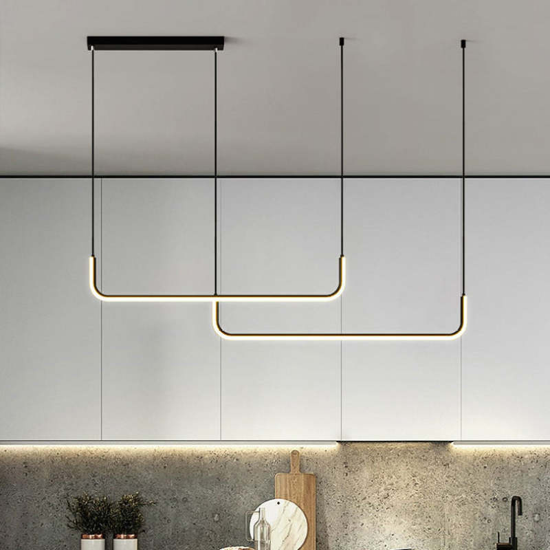 EdgeGlow pendellampe i metall og silikon, to LED-hoder, 90–150 cm