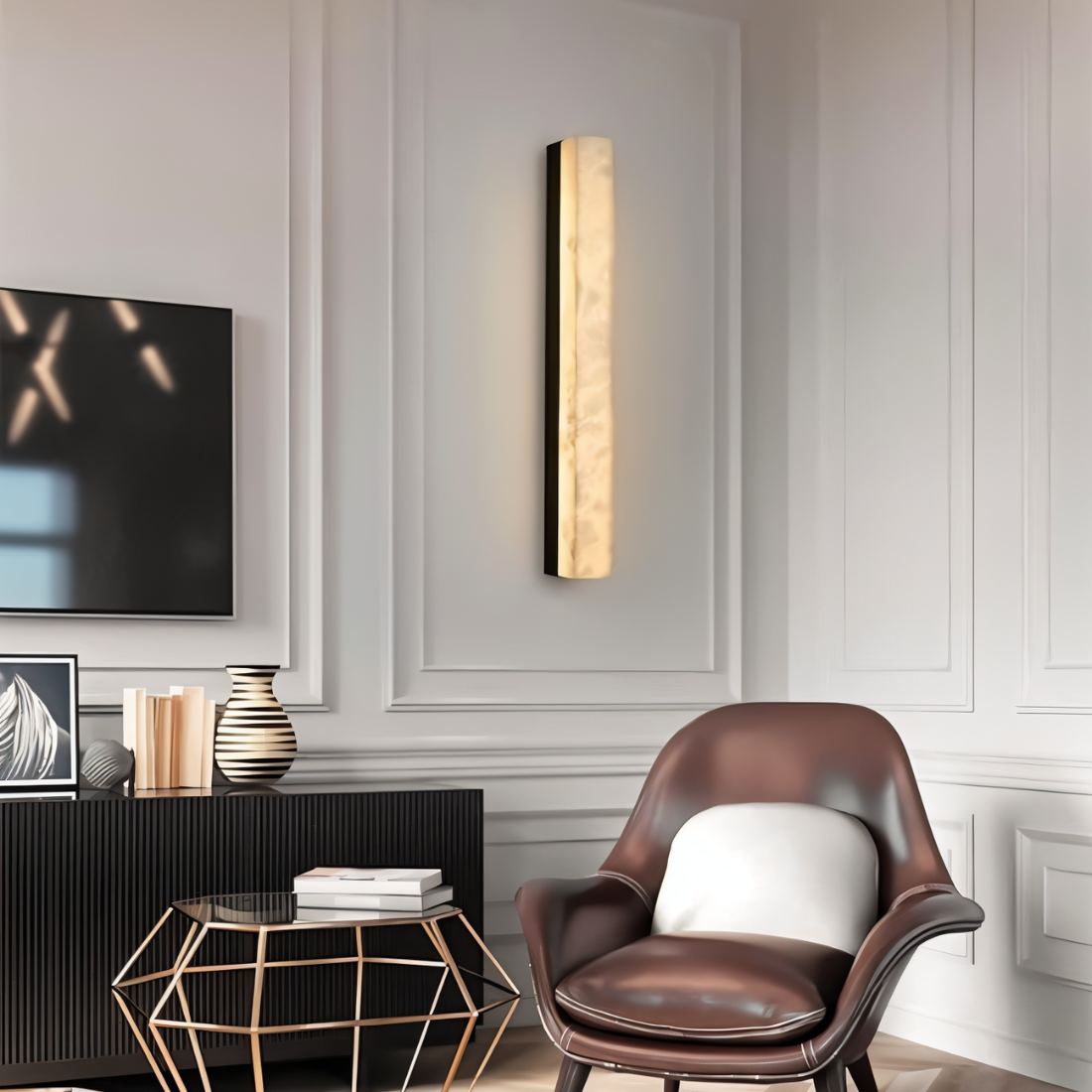 NovaLume Alabaster-Wandleuchte mit Marmor-Finish-Edition