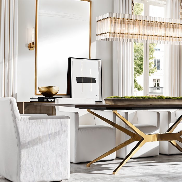 Aurora Glass Panel Linear Chandelier With Diffused Glow