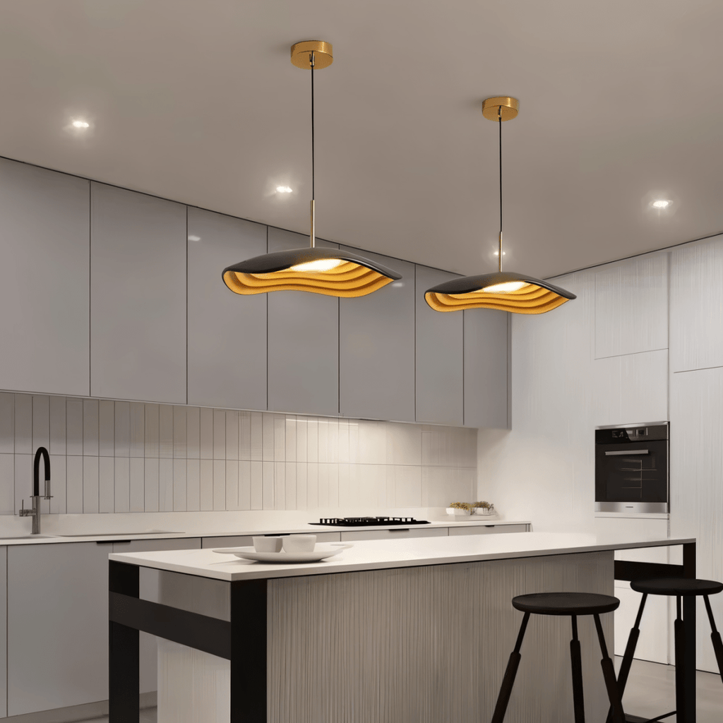 Luna Ripple Pendant Light With Warm Soft Glow In Elegant Wave Form