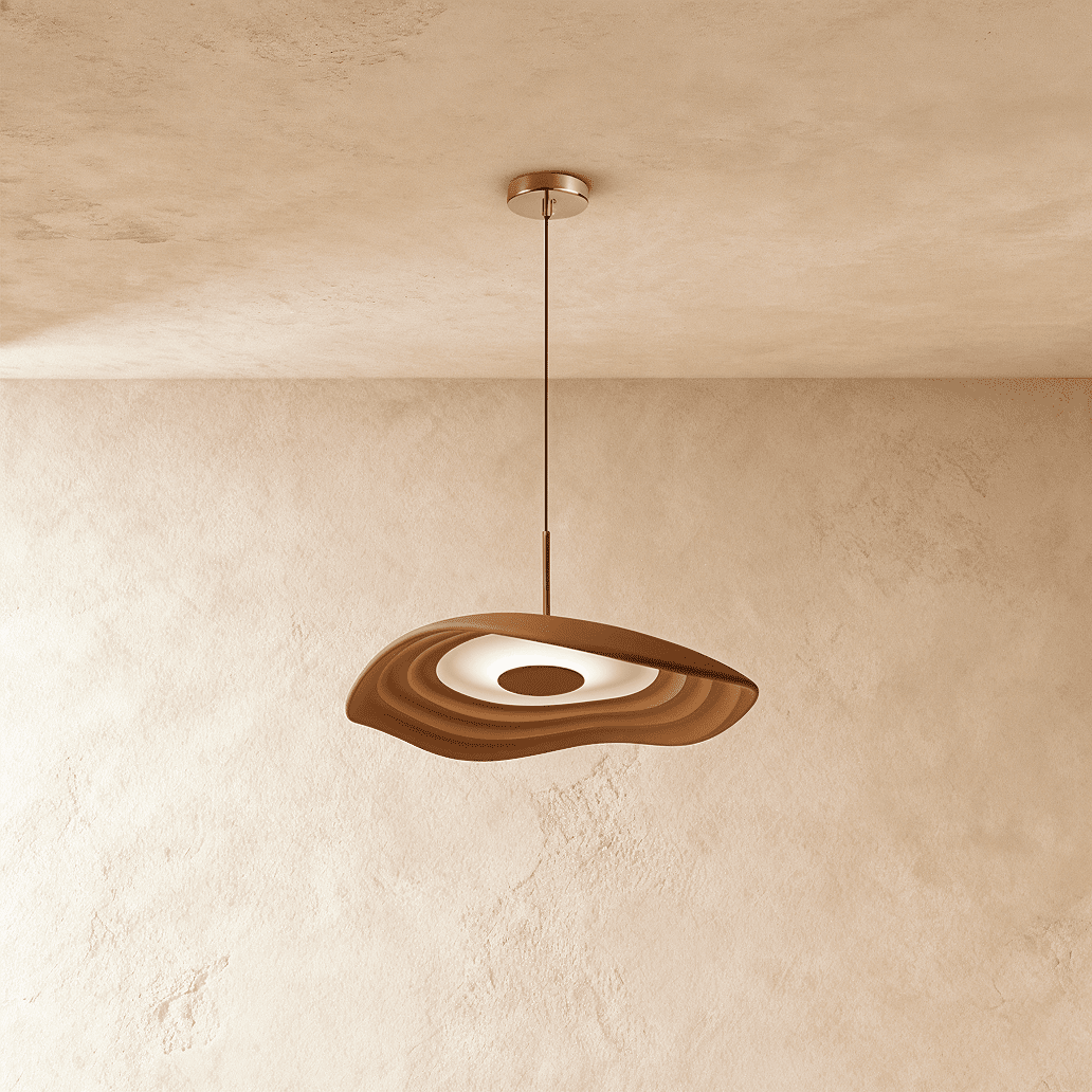 Luna Ripple Pendant Light With Warm Soft Glow In Elegant Wave Form