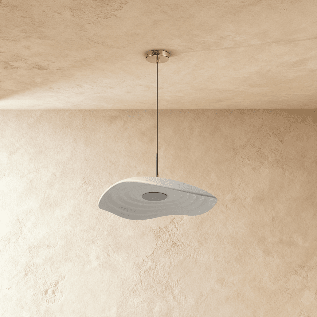 Luna Ripple Pendant Light With Warm Soft Glow In Elegant Wave Form