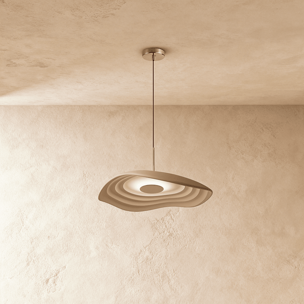 Luna Ripple Pendant Light With Warm Soft Glow In Elegant Wave Form