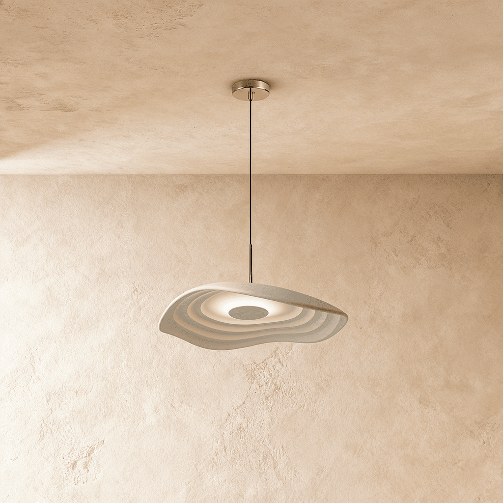 Luna Ripple Pendant Light With Warm Soft Glow In Elegant Wave Form