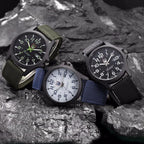 Montre-bracelet tactique AstraGuard, cadran lumineux et boîtier en acier résistant à l’eau