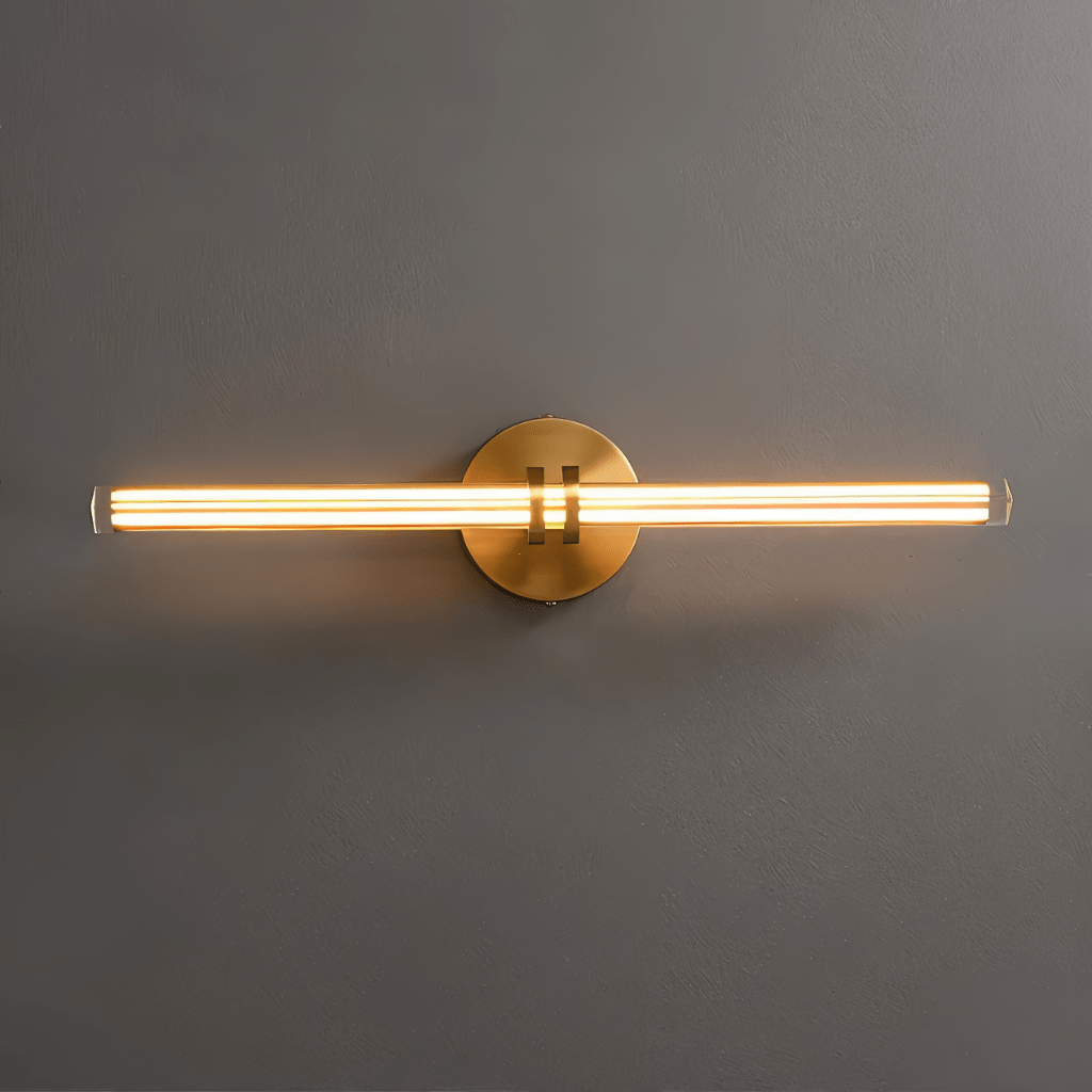 LumiCrest Prism Copper Base Triangular Glass Wall Lamp