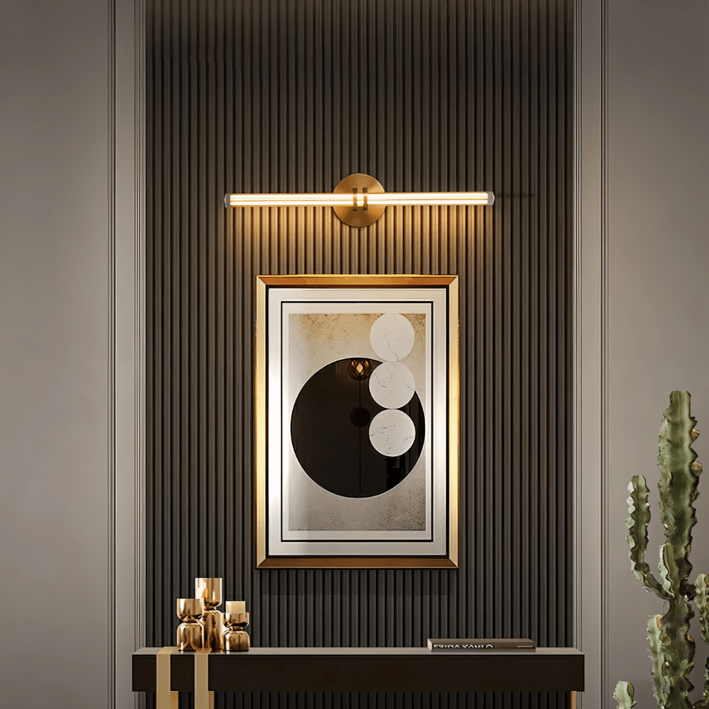 LumiCrest Prism Copper Base Triangular Glass Wall Lamp