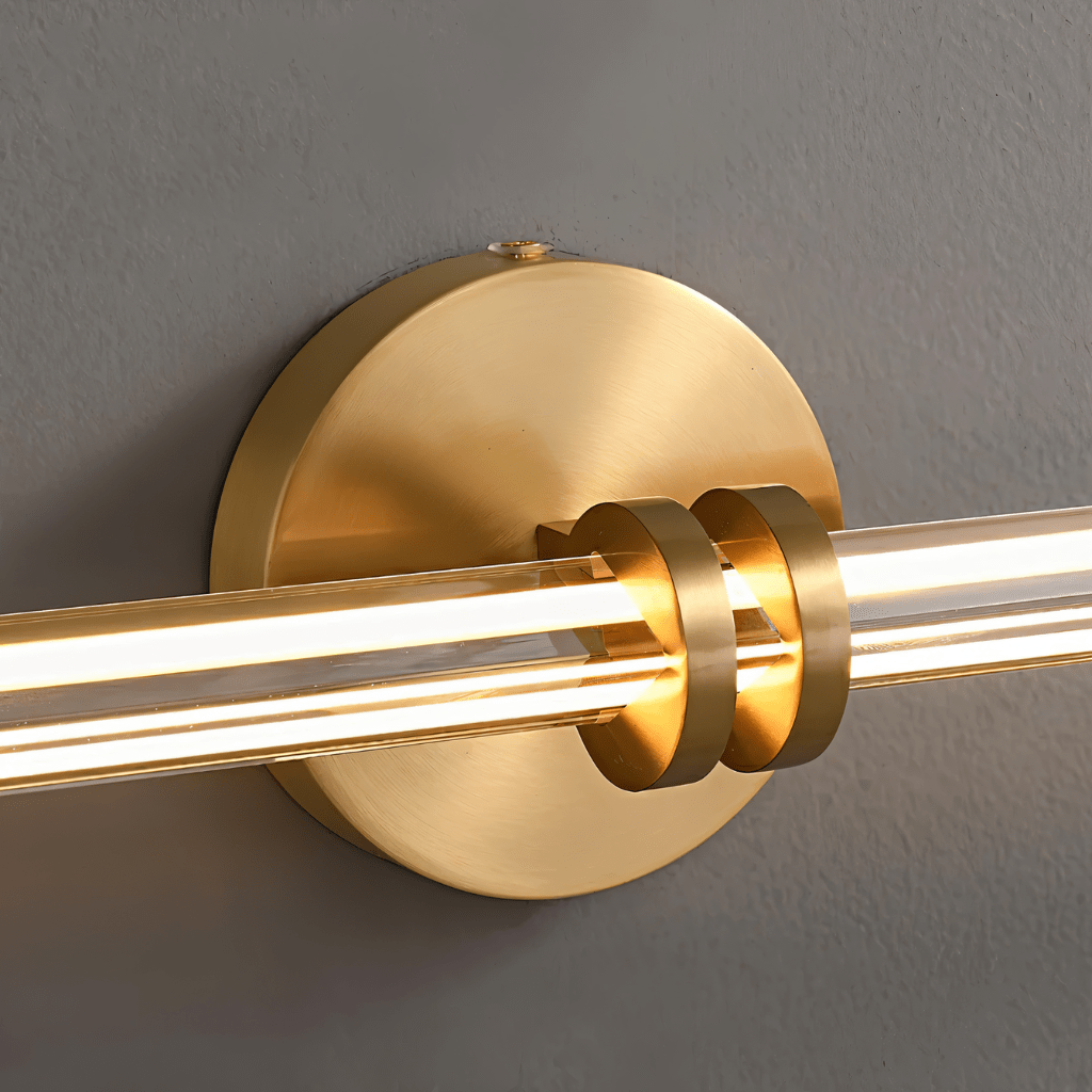 LumiCrest Prism Copper Base Triangular Glass Wall Lamp
