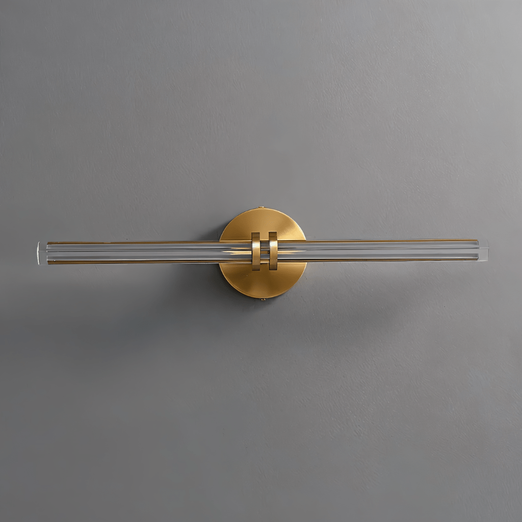LumiCrest Prism Copper Base Triangular Glass Wall Lamp