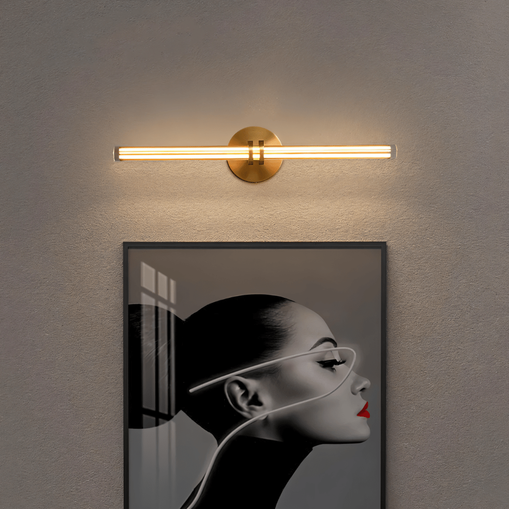 LumiCrest Prism Copper Base Triangular Glass Wall Lamp