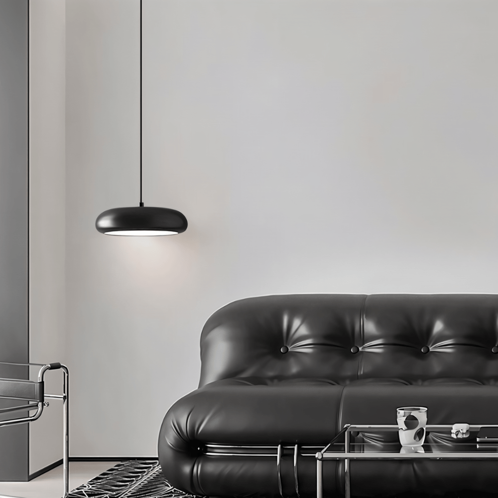 Eclipse Dome Pendelleuchte matt schwarz mit Acrylschirm