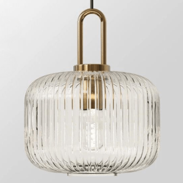 Liora Pendant Light With Glass Stone Shade, Clear & White