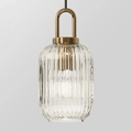 Liora Pendant Light With Glass Stone Shade, Clear & White
