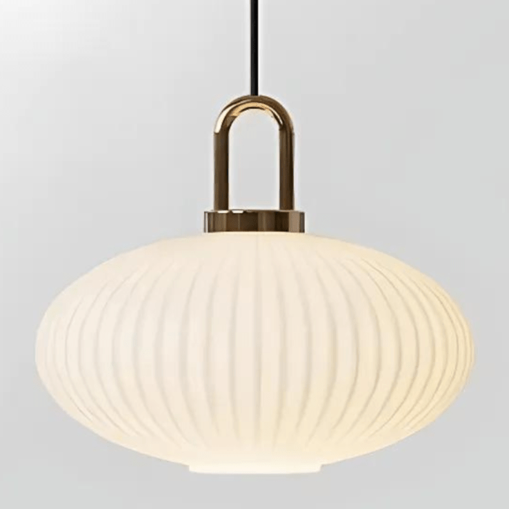 Liora Pendant Light With Glass Stone Shade, Clear & White