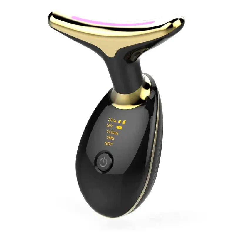 LED Facial Massager, Vibration & Heat Skincare Tool for Face and Neck