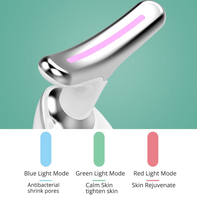 LED Facial Massager, Vibration & Heat Skincare Tool for Face and Neck