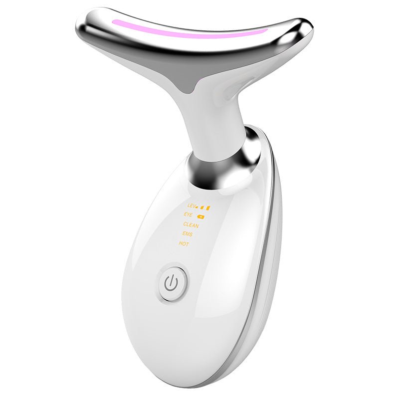 LED Facial Massager, Vibration & Heat Skincare Tool for Face and Neck