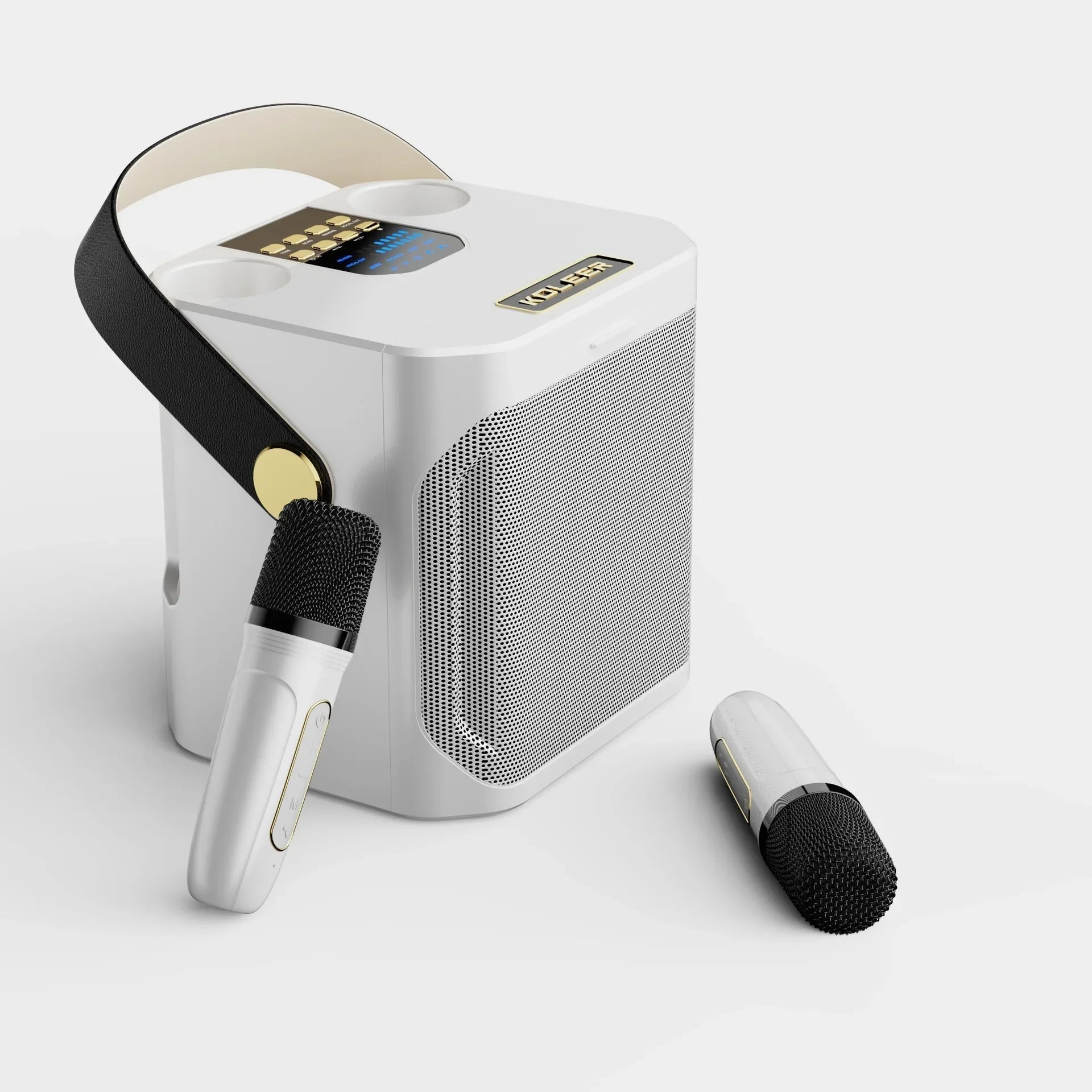 100 W:n kannettava karaokelaite, Bluetooth 5.3 ja kaksi langatonta mikrofonia