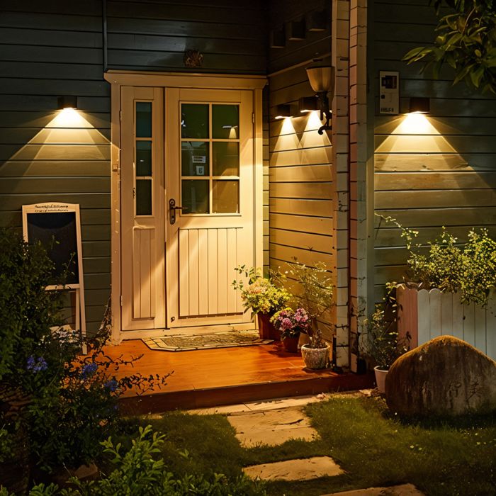 SolaraGlow Solar Outdoor Wall Light With Warm Ambient Glow