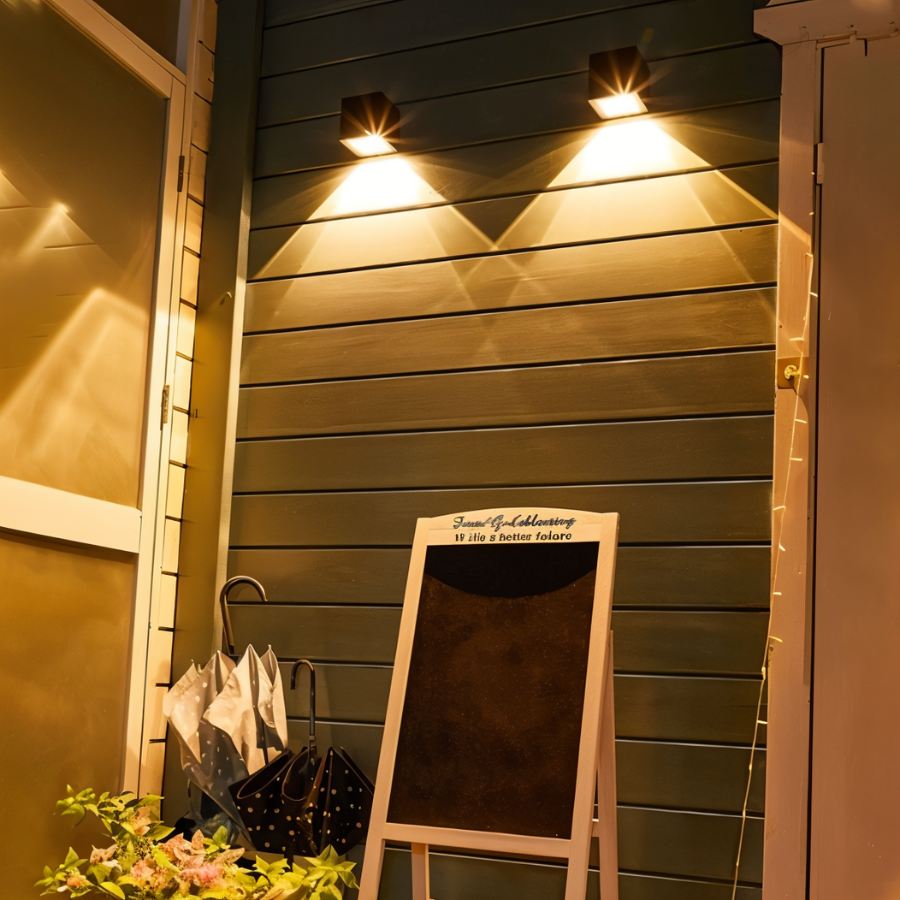 SolaraGlow Solar Outdoor Wall Light With Warm Ambient Glow