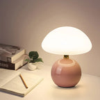 Calvryn Ceramic Mushroom Table Lamp With Bauhaus-Inspired Curves
