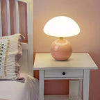 Calvryn Ceramic Mushroom Table Lamp With Bauhaus-Inspired Curves