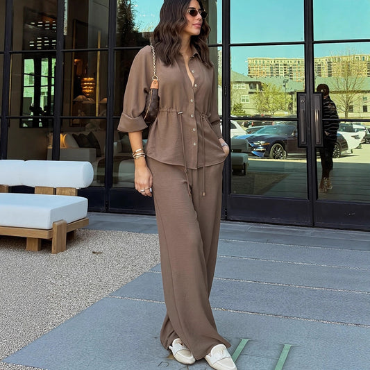 Ensemble épure Urbaine I Chemise à Revers & Pantalon