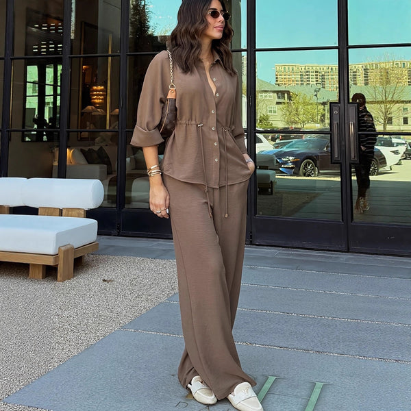 Ensemble épure Urbaine I Chemise à Revers & Pantalon