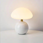 Calvryn Ceramic Mushroom Table Lamp With Bauhaus-Inspired Curves