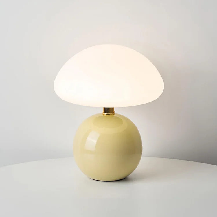 Calvryn Ceramic Mushroom Table Lamp With Bauhaus-Inspired Curves