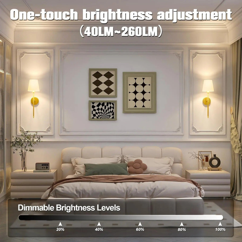 Nástěnná LED svítidla NovaGlow s nastavitelným jasem, bezdrátová, 2 kusy