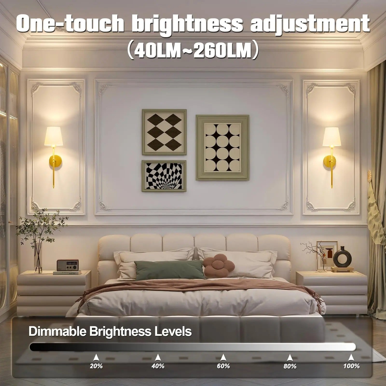 Nástěnná LED svítidla NovaGlow s nastavitelným jasem, bezdrátová, 2 kusy