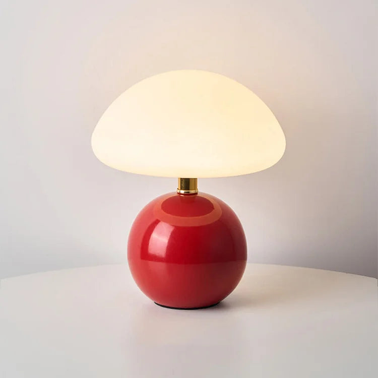Calvryn Ceramic Mushroom Table Lamp With Bauhaus-Inspired Curves