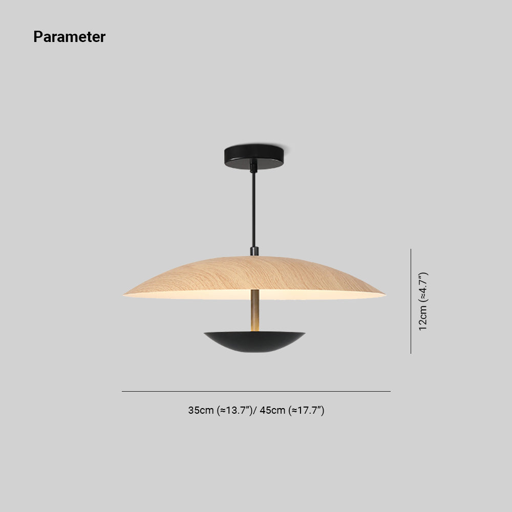 Muto Nordic LED Frisbee Pendant Light Wood & Brown | Fioriscas