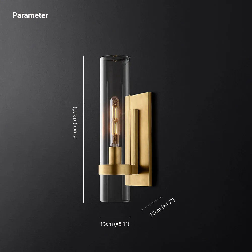 Enya Glass Cylinder Modern Wall Light | Fioriscas