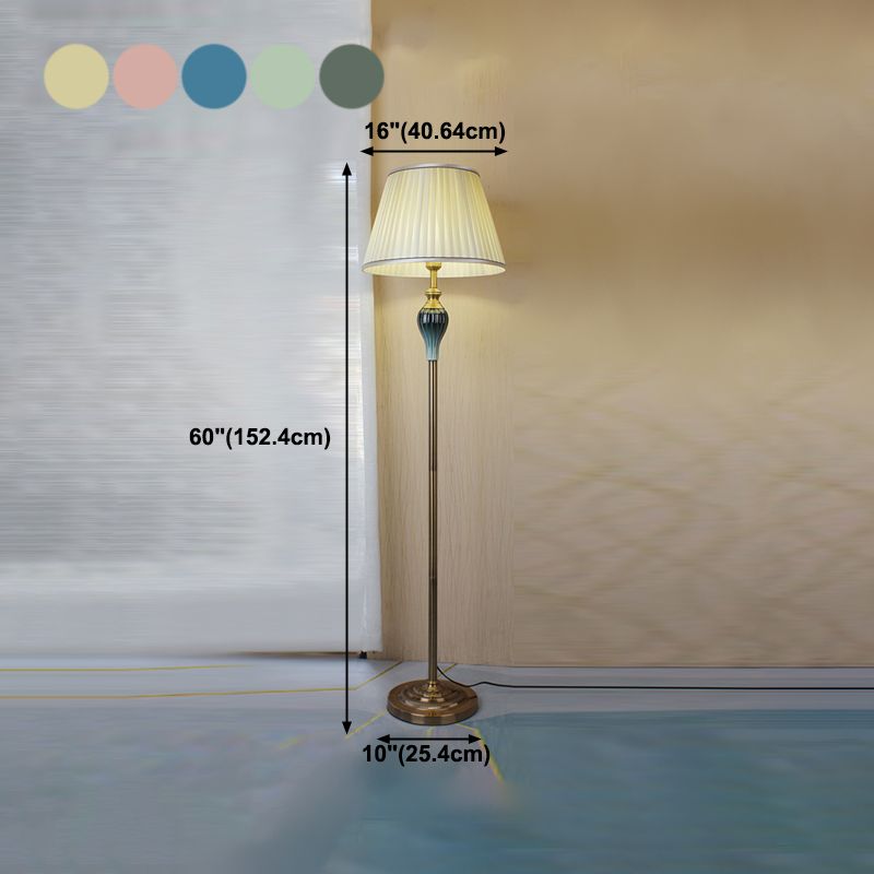 Eryn Antique Floor Lamp, Multi Colors, Metal/Fabric, Bedroom | Fioriscas