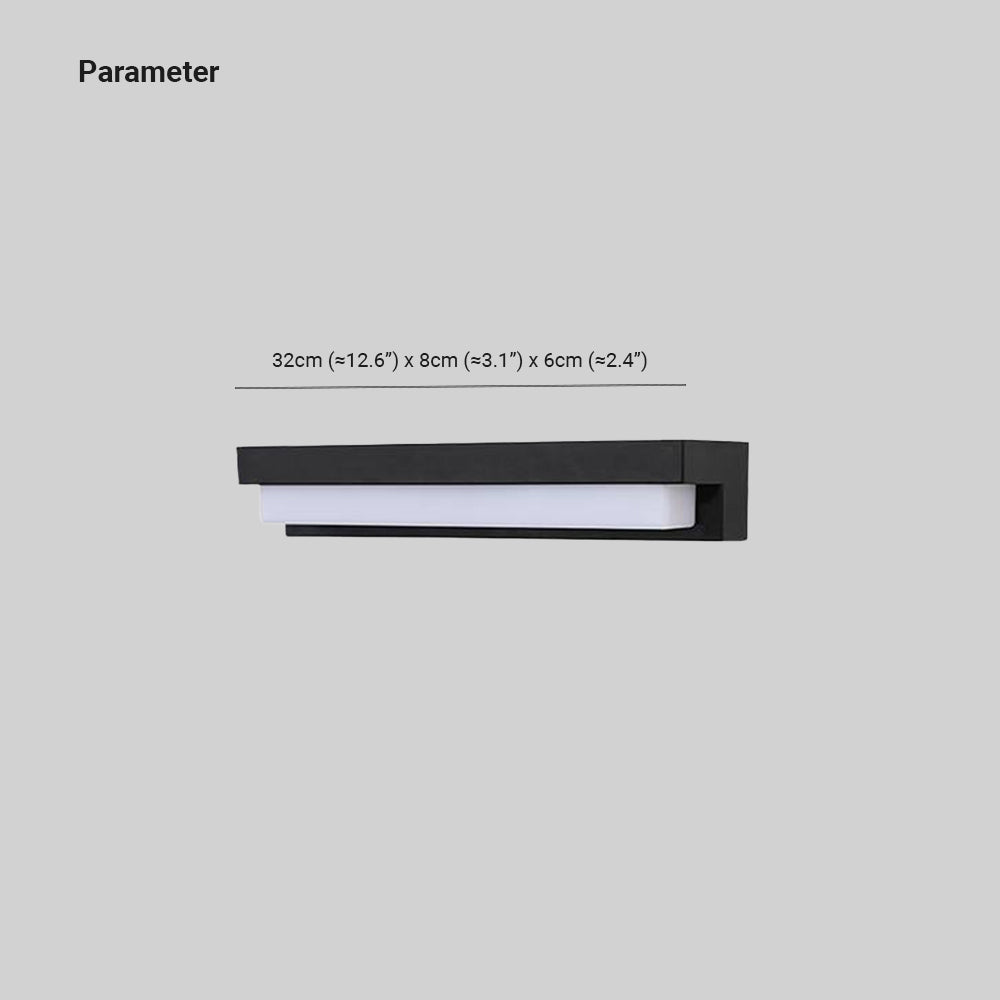 Ray Minimalist Solar Linear Outdoor Wall Lamp, Black | Fioriscas